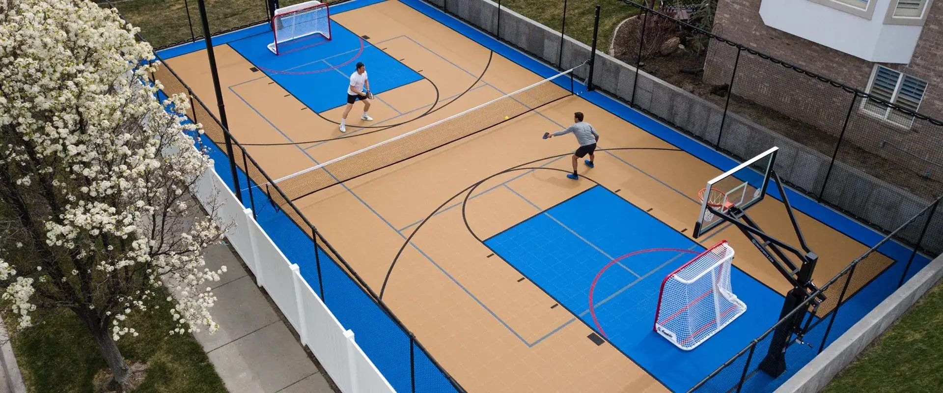 newly installed pickleball court by courts and green in Bakersfield, CA